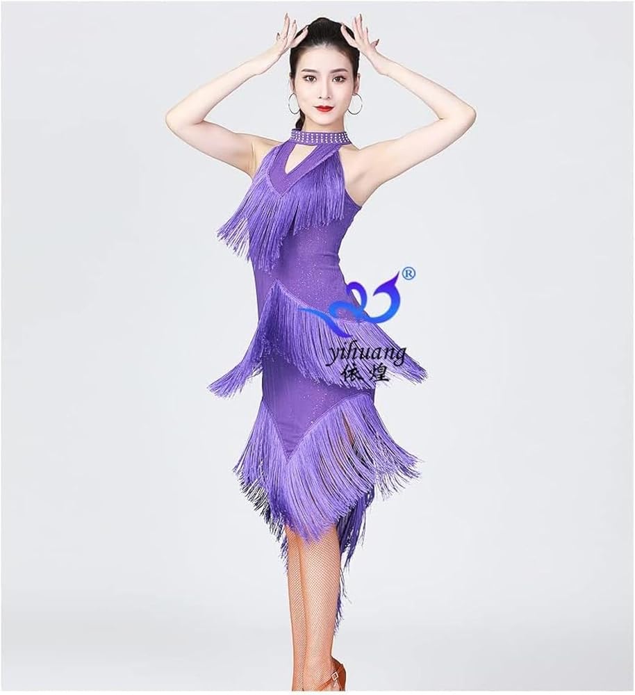 社交ダンス　紫フリンジラテンドレス Amazon.co.jp: [売店] ラテンドレス フリンジ 社交ダンス衣装